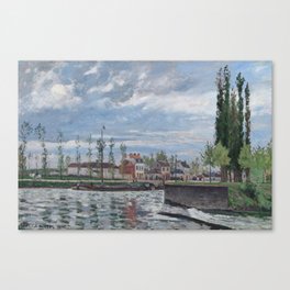 The Lock at Pontoise by Camille Pissarro Canvas Print