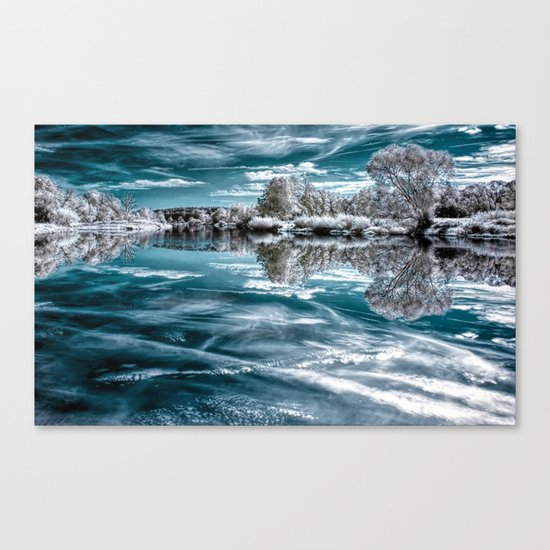 Frosty lake Canvas Print