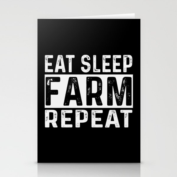 Eat Sleep Farm Repeat Stationery Cards