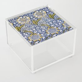 William Morris Vintage Blue Floral Kennet Pattern-Victorian Design Acrylic Box