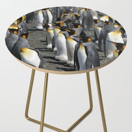 King Penguin Group Standing in a Row Side Table