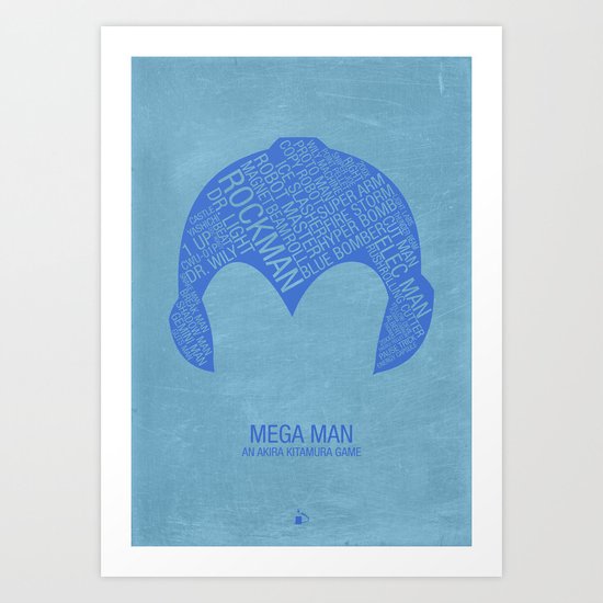 Mega Man Typography Art Print