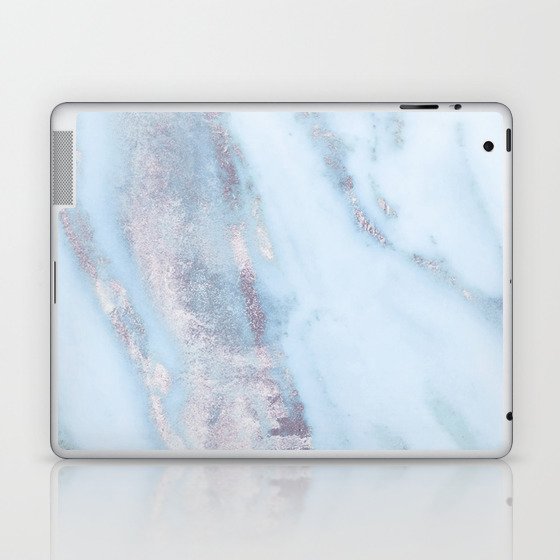 Light Blue Gray Marble Laptop & iPad Skin