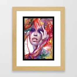 Migraine Watercolor Girl Framed Art Print