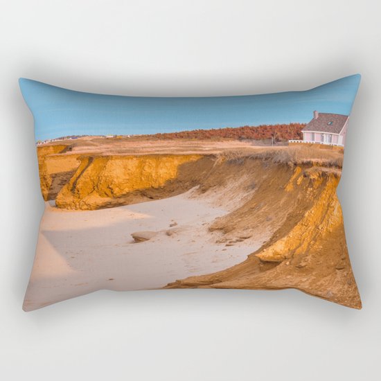 Thunder Cove Beach Cliffs - Golden Pastel Hour Rectangular Pillow