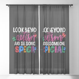 Look Beyond Autism And See Someone Special Sheer Curtain