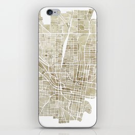 Jackson Mississippi watercolor city map iPhone Skin