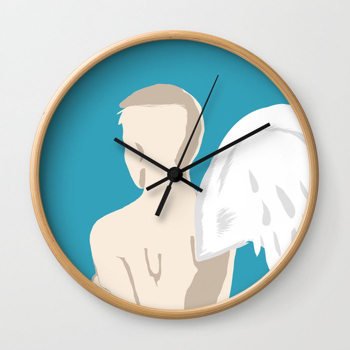 One Winged Angel/ Abstract Concept Drawing Wall Clock