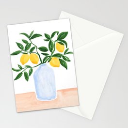 Lemon Tree Branch in a Vase Stationery Card