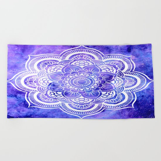Mandala Violet Blue Galaxy Space Beach Towel
