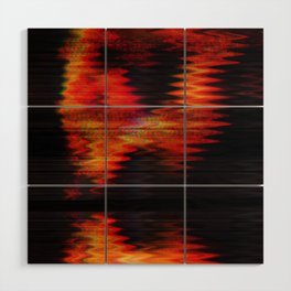 Digital fire red orange distortion effect Wood Wall Art