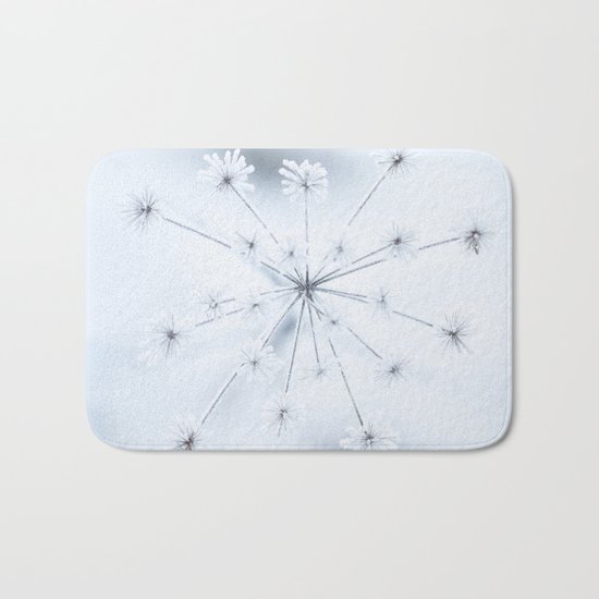 Beautiful Dry Flower with Ice Crystals Bath Mat