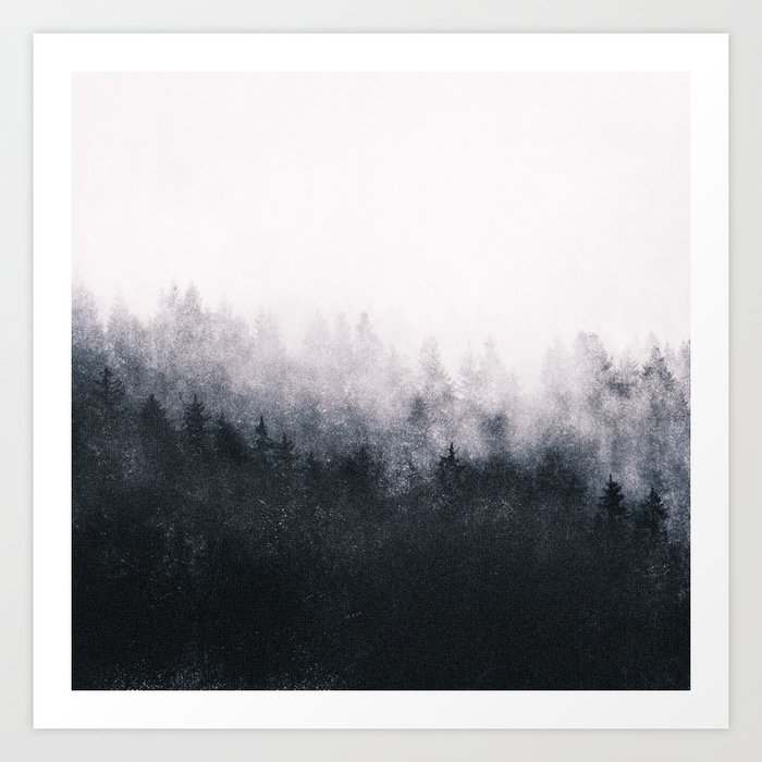 Again And Again // Came Back Haunted From A Misty Wilderness Forest With Trees Covered In Magic Fog Art Print