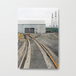 Worn Industry - color Metal Print | Photo, Pavement, Industry, Color, Factory, Railroadtracks, Steel, Deserted, Industrial, Warehouse 