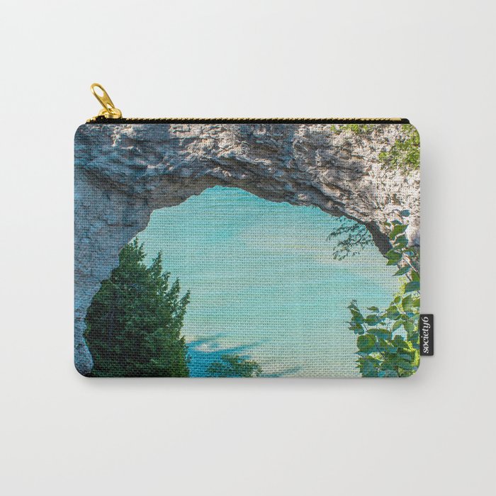 Looking at Lake Michigan through Arch Rock on Mackinac Island in Michigan Carry-All Pouch