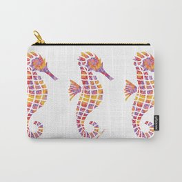 Festival Sunset Seahorse on White Carry-All Pouch