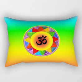 Ohm with Chakra Colours Rectangular Pillow