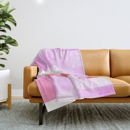 Pixels: Purple + White + Pink Throw Blanket