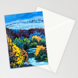 Snow Kissing Fall in Lee, MA Stationery Card