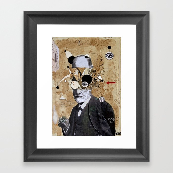FREUD WITH ABSTRACT CONCEPTS Framed Art Print