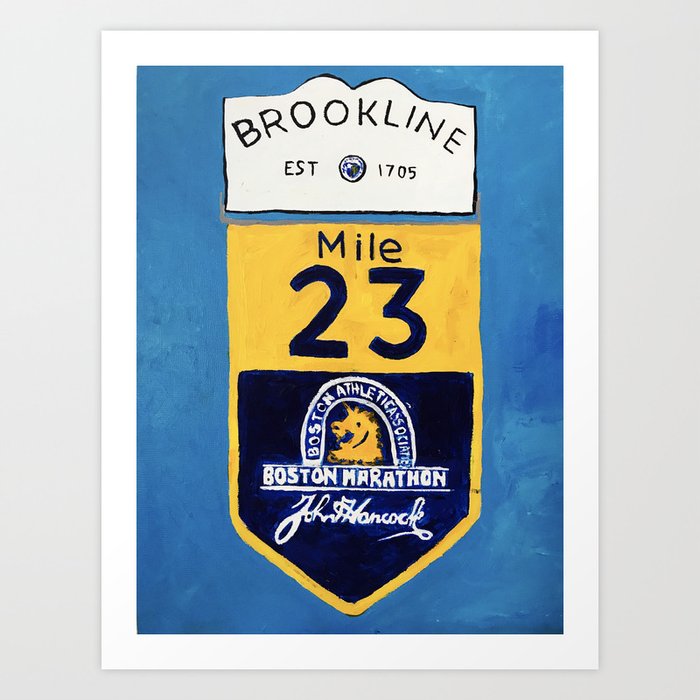 Boston Marathon, Brookline Mile Marker 23 Art Print