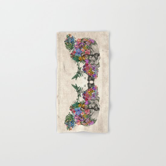 hipster floral skull Hand & Bath Towel