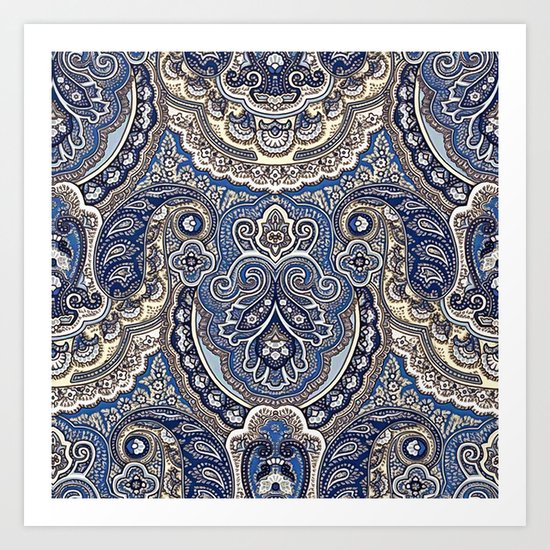 Boho paisley pattern Art Print