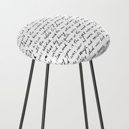 Monochrome background of careless ink writing. Handwritten letter texture. Vintage illustration Counter Stool