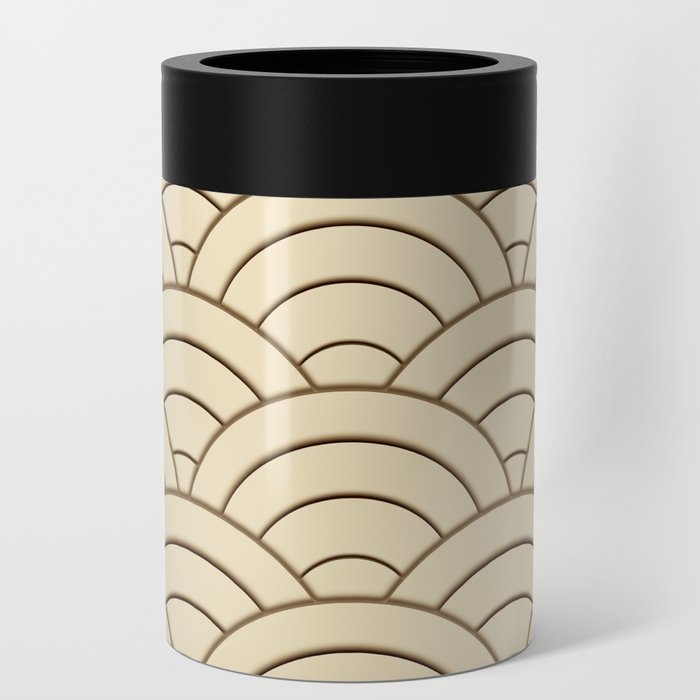 Golden Art Deco Geometry Can Cooler