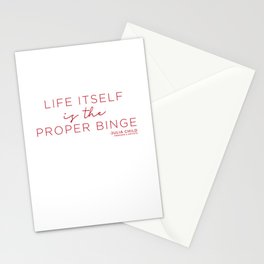 Life Itself is the Proper Binge (Red) Stationery Cards