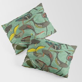 whales and waves jade Pillow Sham