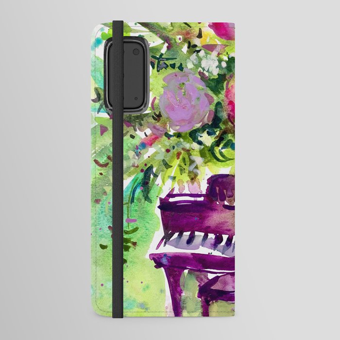 Floral Piano Android Wallet Case