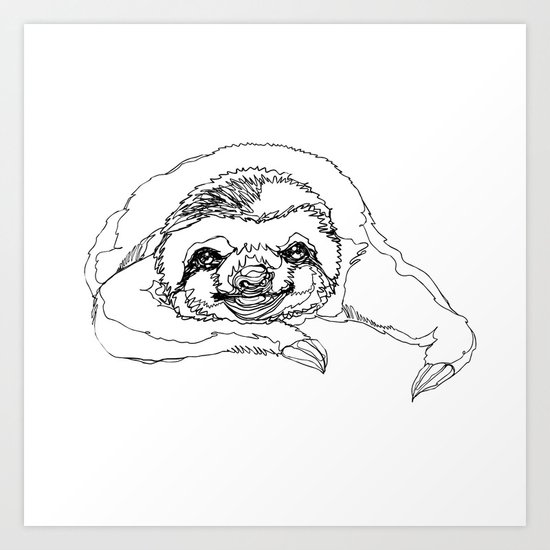 Lazy Slothurday Art Print