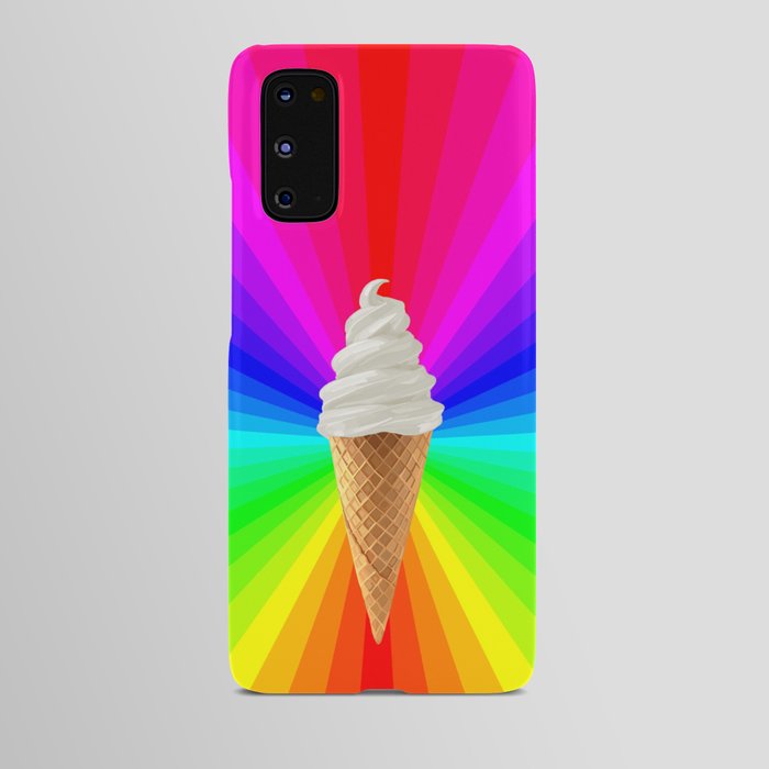 Rainbow Vanilla Ice Cream Cone Android Case