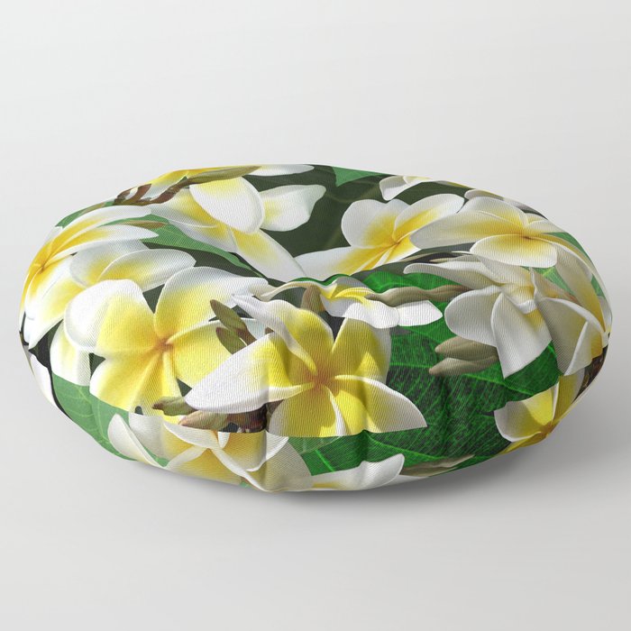 Plumeria Flowers Floor Pillow