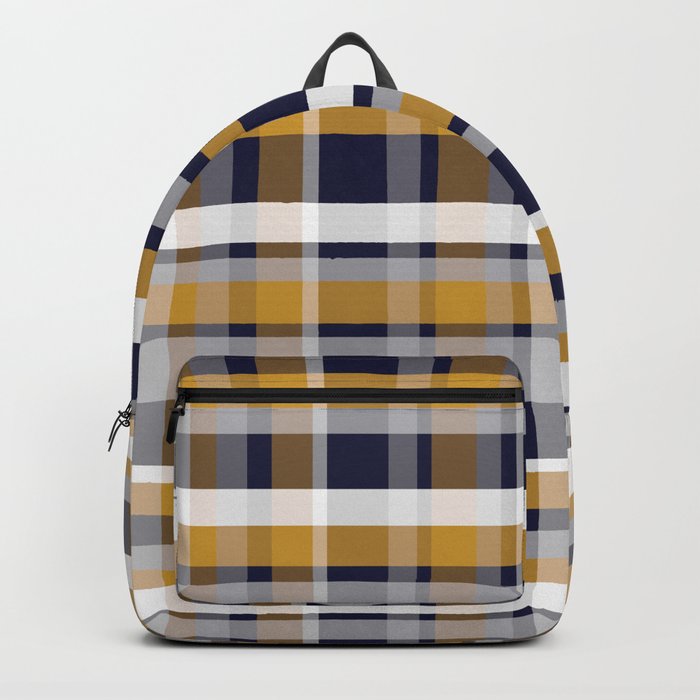 Modern Retro Plaid in Mustard Yellow, White, Navy Blue, and Grey ...
