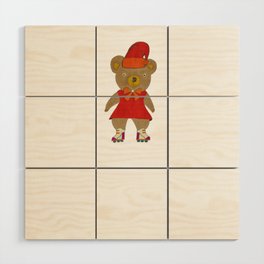 Bear on rollers Wood Wall Art