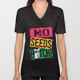 No Seeds Weed Ganja Rasta Marijuana Stems Bud Nug Weed T-Shirts V Neck T Shirt