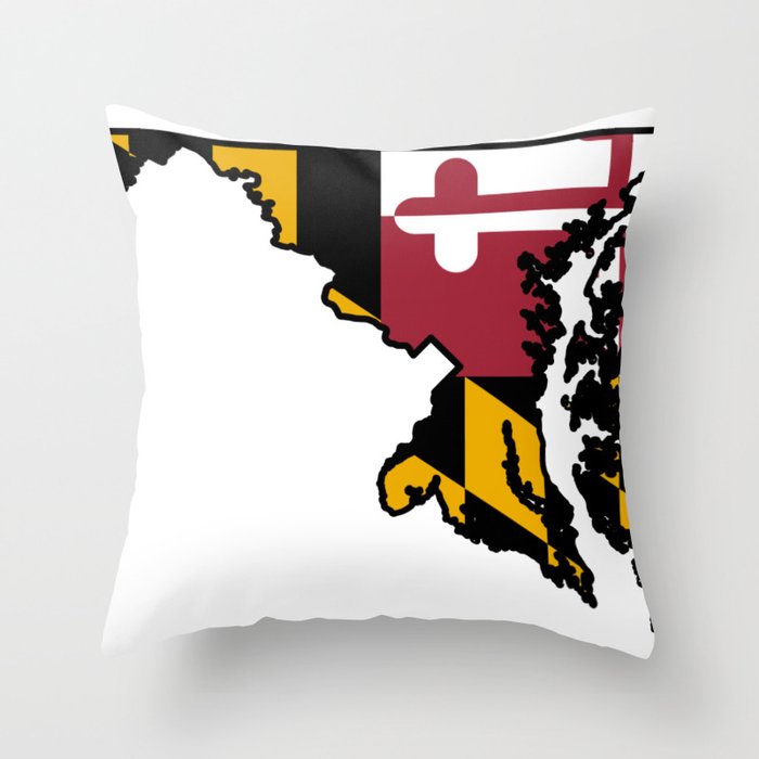 Map of Maryland State USA Throw Pillow
