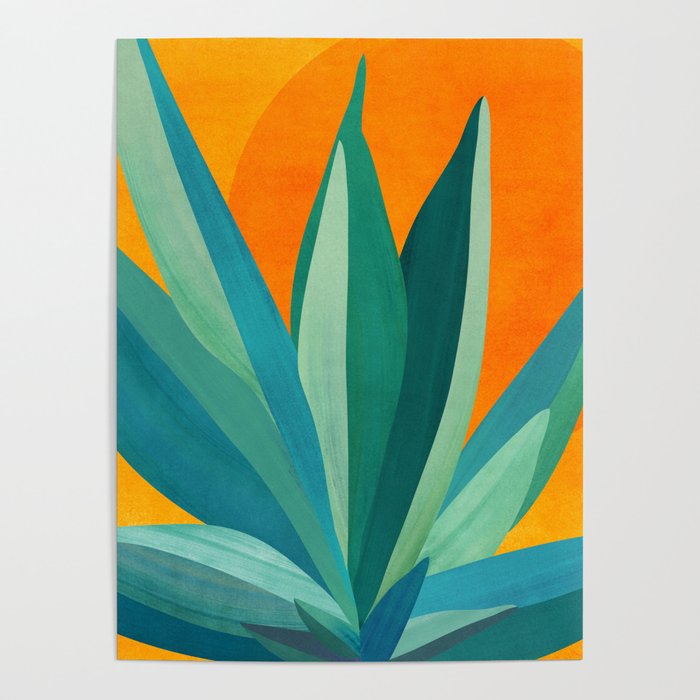 West Coast Sunset With Agave Poster