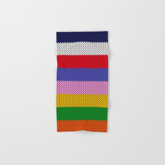 Knitted colorful stripes Hand & Bath Towel