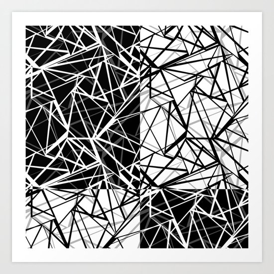 Black white combination pattern . Mesh . Art Print