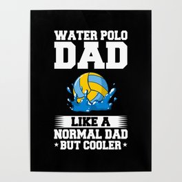 Water Polo Ball Player Cap Goal Game Poster
