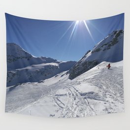 Up here, with sun and snow Wall Tapestry
