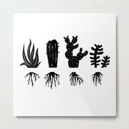 PLANT LOVERS Metal Print | Nature, Illustration, Black and White, Graphic Design 