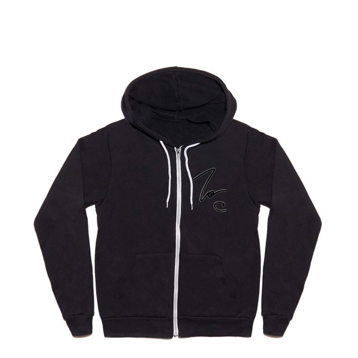 Lucky Abstract Line Drawing  Full Zip Hoodie