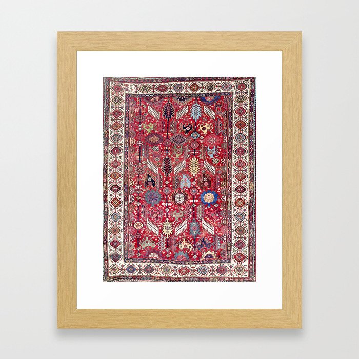 Shekarlu Qashqa’i Fars Southwest Persian Carpet Print Framed Art Print