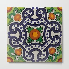 Oranges talavera tile abstract pattern modern decoration Metal Print | Mexicanfolkart, Abstractdecoration, Geometricpattern, Talaveraart, Spanishtalavera, Colorfultile, Mexicanpattern, Terracottatile, Tile, Oranges 