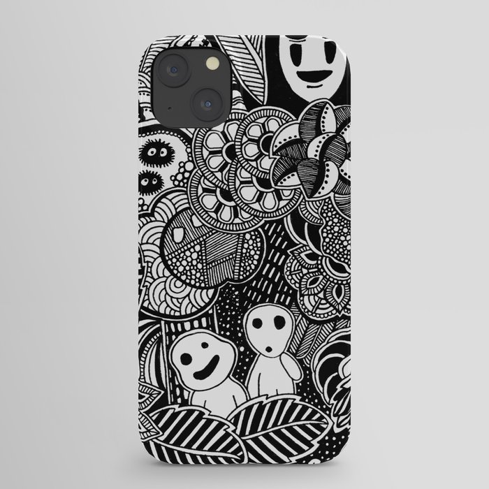 Ghibli inspired black and white doodle art Notebook by