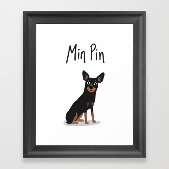 Min Pin - Cute Dog Series Framed Art Print